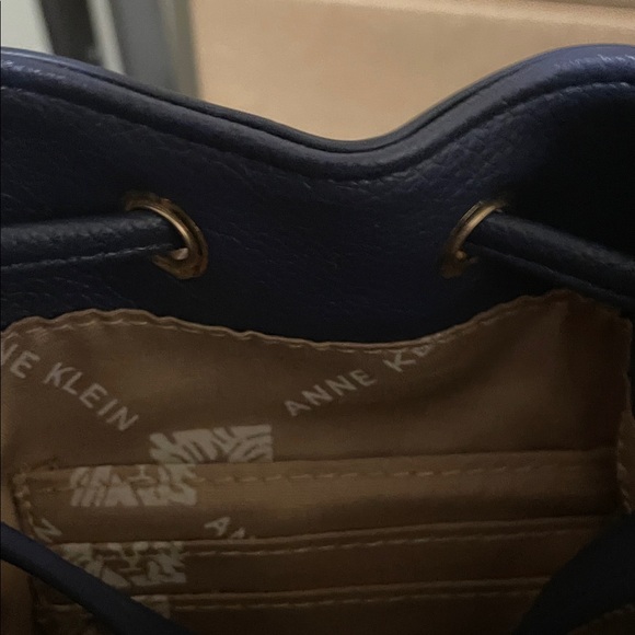 Anne Klein Black and Teal Shoulder Bucket Bag - Picture 4 of 6